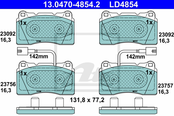 ATE Bremsensatz, Scheibenbremse ijzjsghu92 Vorderachse belüftet 330mm 28mm für FIAT JEEP