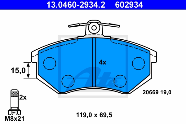 ATE Bremsensatz, Scheibenbremse ijzjsghy96 Vorderachse Voll 280mm 13mm für VAG