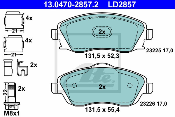 ATE Bremsensatz, Scheibenbremse ijzjsgikx2 Vorderachse Voll 240mm 11mm für VAUXHALL OPEL