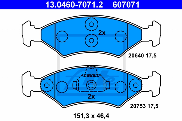 ATE ijzjsginr4 Vorderachse Voll 239mm 12mm für FORD MAZDA