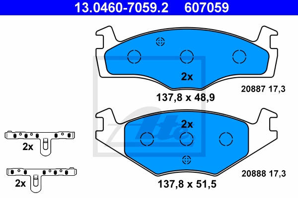 ATE Bremsensatz, Scheibenbremse ijzjsgipg5 Vorderachse Voll 239mm 10mm für SEAT VAG