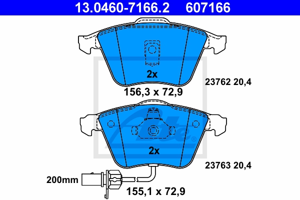 ATE Bremsensatz, Scheibenbremse ijzjsgirg7 Vorderachse belüftet 320mm 30mm für VAG
