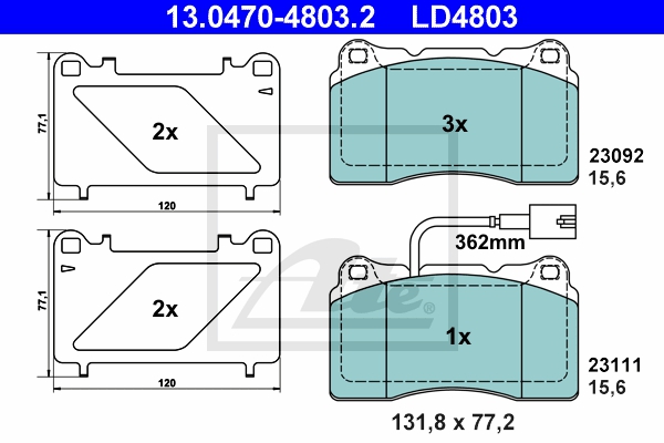ATE Bremsensatz, Scheibenbremse ijzjsgiw45 Vorderachse belüftet 330mm 32mm für FIAT