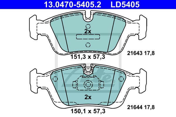 ATE Bremsensatz, Scheibenbremse ijzjsgiwa1 Vorderachse belüftet 286mm 22mm für BMW