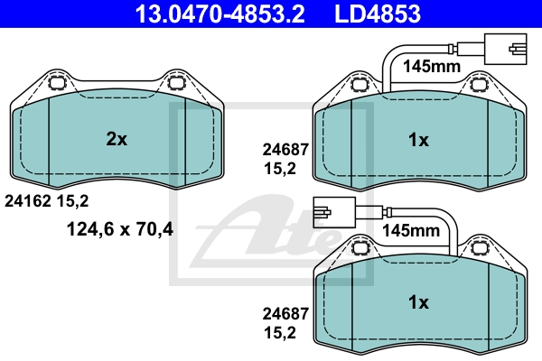 ATE Bremsensatz, Scheibenbremse ijzjsgj049 Vorderachse belüftet 305mm 28mm für FIAT