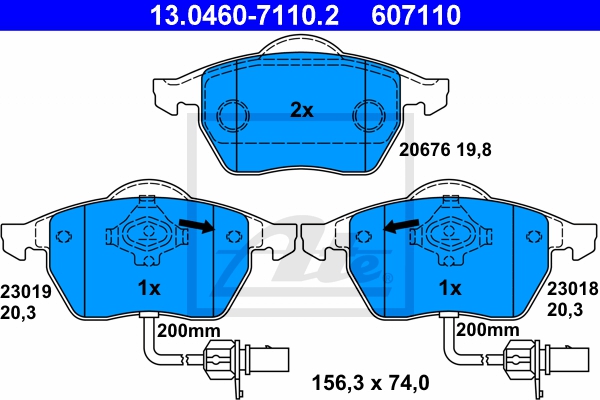 ATE Bremsensatz, Scheibenbremse ijzjsgjb45 Vorderachse belüftet 312mm 25mm für VAG SKODA