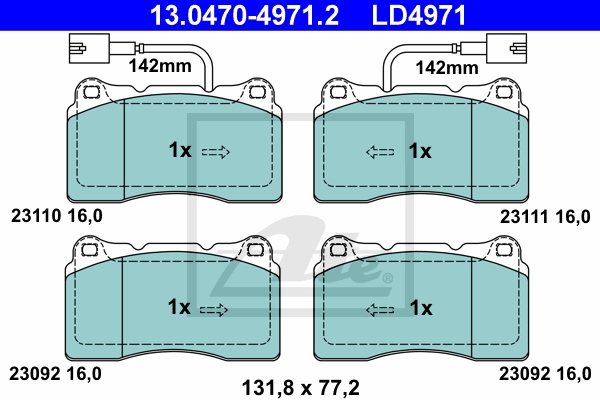 ATE Bremsensatz, Scheibenbremse ijzjsgjca7 Vorderachse belüftet 330mm 28mm für FIAT JEEP