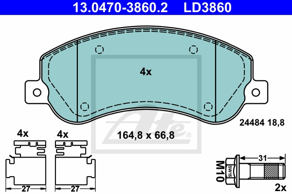 ATE Bremsensatz, Scheibenbremse ijzjsgjgy5 Vorderachse belüftet 303mm 28mm für VAG