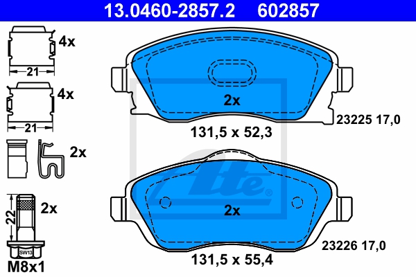 ATE Bremsensatz, Scheibenbremse ijzjsgjyt8 Vorderachse belüftet 260mm 24mm für VAUXHALL OPEL