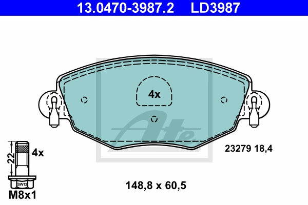 ATE Bremsensatz, Scheibenbremse ijzjsgjzb6 Vorderachse belüftet 300mm 23mm für FORD JAGUAR