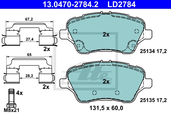 ATE Bremsensatz, Scheibenbremse ijzjsgk1t6 Vorderachse belüftet 278mm 23mm für FORD