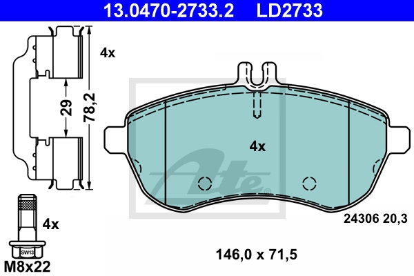 ATE Bremsensatz, Scheibenbremse ijzjsgk5b2 Vorderachse belüftet 288mm 25mm für MERCEDES-BENZ MAYBACH