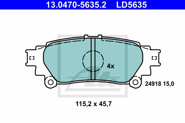 ATE Bremsensatz, Scheibenbremse ijzjsgkbz2 Hinterachse Voll 290mm 12mm für TOYOTA LEXUS