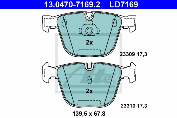 ATE Bremsensatz, Scheibenbremse ijzjsgket4 Hinterachse belüftet 345mm 24mm für BMW