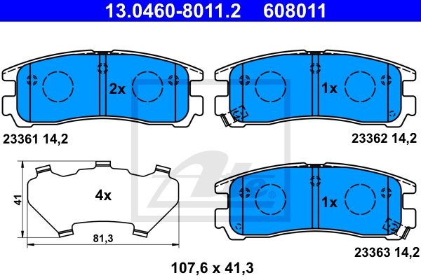 ATE Bremsensatz, Scheibenbremse ijzjsgkkt0 Hinterachse Voll 278mm 11mm für VAUXHALL OPEL