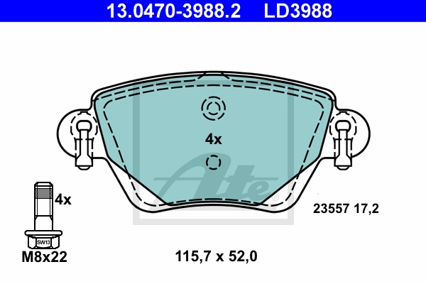 ATE Bremsensatz, Scheibenbremse ijzjsgkob6 Hinterachse Voll 280mm 12mm für FORD JAGUAR RENAULT
