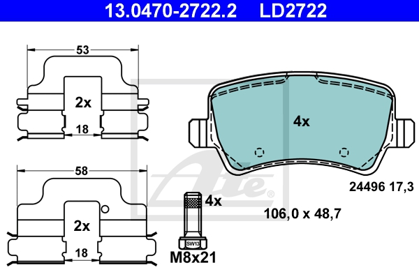 ATE Bremsensatz, Scheibenbremse ijzjsgkpn4 Hinterachse Voll 302mm 10mm für FORD VOLVO LAND ROVER
