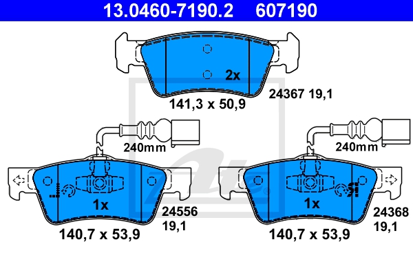ATE Bremsensatz, Scheibenbremse ijzjsgkr58 Hinterachse belüftet 314mm 22mm für VAG