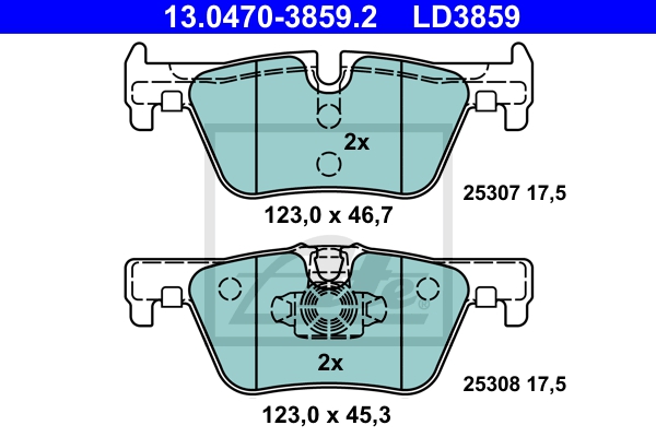 ATE Bremsensatz, Scheibenbremse ijzjsgkw58 Hinterachse belüftet 300mm 20mm für BMW