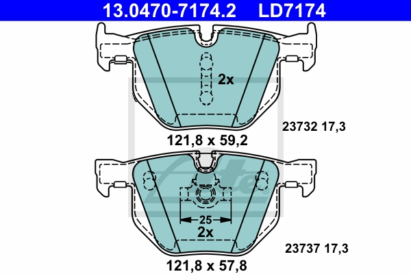 ATE Bremsensatz, Scheibenbremse ijzjsgkzt0 Hinterachse belüftet 320mm 20mm für BMW