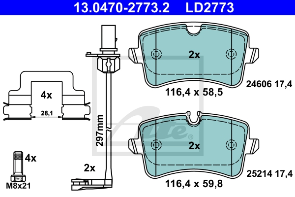 ATE Bremsensatz, Scheibenbremse ijzjsgl6t2 Hinterachse belüftet 330mm 21mm für VAG PORSCHE