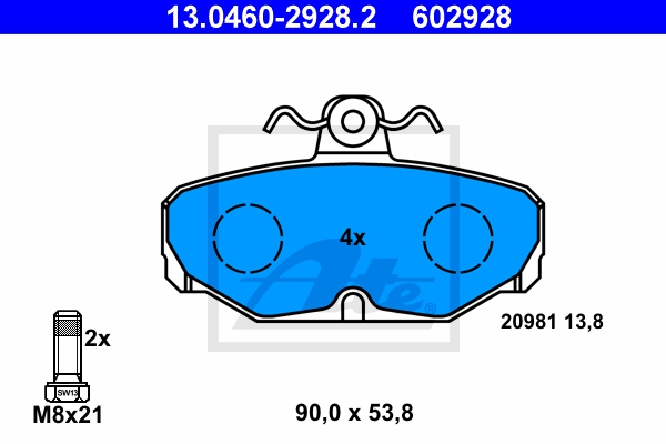 ATE Bremsensatz, Scheibenbremse ijzjsglgn6 Hinterachse Voll 253mm 10mm für FORD