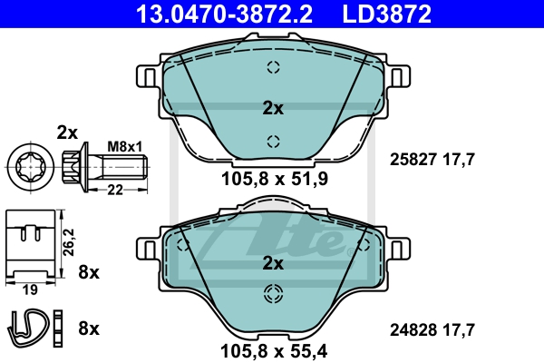 ATE Bremsensatz, Scheibenbremse ijzjsglnb6 Hinterachse Voll 290mm 12mm für VAUXHALL PEUGEOT CITROËN TOYOTA