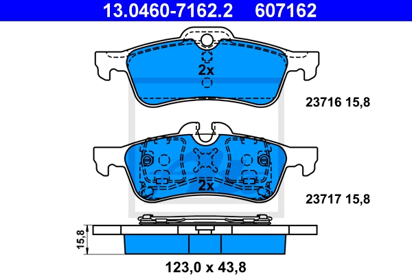 ATE Bremsensatz, Scheibenbremse ijzjsglnh2 Hinterachse Voll 259mm 10mm für MINI BMW