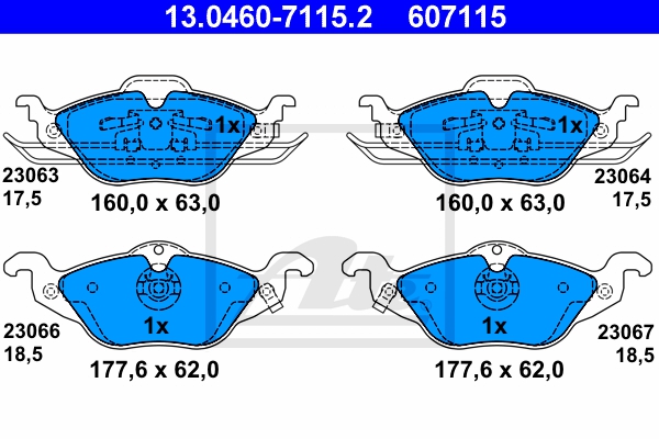 ATE Bremsensatz, Scheibenbremse ijzjsgske4 Vorderachse belüftet 256mm 23mm für VAUXHALL OPEL