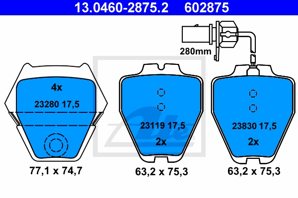 ATE Bremsensatz, Scheibenbremse ik3ebymp80 Vorderachse belüftet 323mm 30mm für VAG