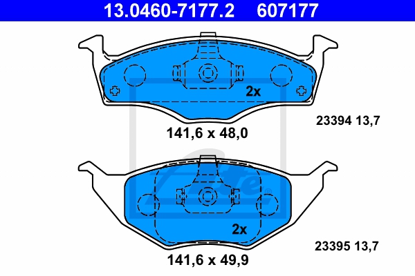 ATE Bremsensatz, Scheibenbremse ik3ebymtu4 Vorderachse belüftet 239mm 15mm für VAG