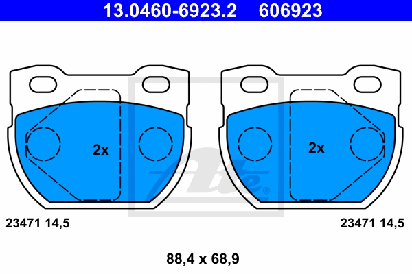 ATE Bremsensatz, Scheibenbremse ik3ebyn2p7 Hinterachse Voll 298mm 14mm für LAND ROVER