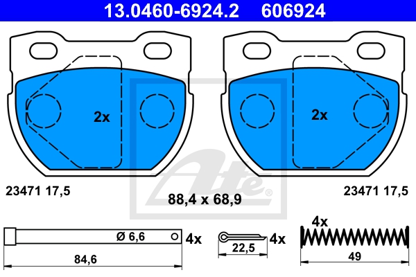ATE Bremsensatz, Scheibenbremse ik3ebyne09 Hinterachse Voll 298mm 14mm für LAND ROVER