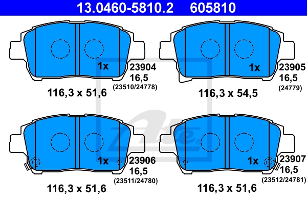 ATE Bremsensatz, Scheibenbremse sg0000064v Vorderachse belüftet 255mm 20mm für TOYOTA