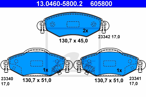 ATE Bremsensatz, Scheibenbremse sg0000065e Vorderachse belüftet 255mm 20mm für TOYOTA
