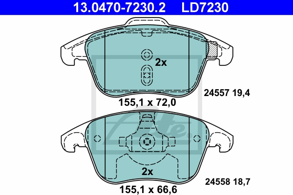 ATE Bremsensatz, Scheibenbremse sg0000065g Vorderachse Innenbelüftet 302mm 26mm für PEUGEOT CITROËN