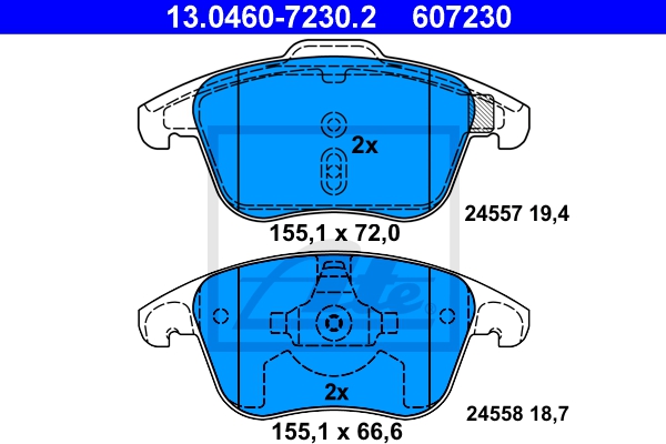 ATE Bremsensatz, Scheibenbremse sg0000089y Vorderachse außenbelüftet 302mm 26mm für CITROËN PEUGEOT