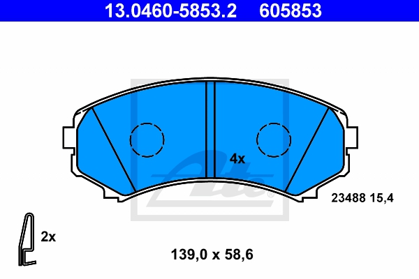 ATE Bremsensatz, Scheibenbremse sg000008ac Vorderachse belüftet 290mm 26mm für MITSUBISHI