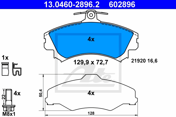 ATE Bremsensatz, Scheibenbremse sg000008cs Vorderachse belüftet 256mm 24mm für SMART MITSUBISHI