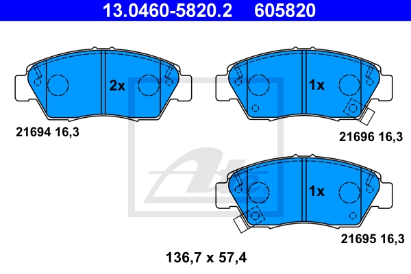 ATE Bremsensatz, Scheibenbremse sg000009aq Vorderachse belüftet 240mm 21mm für HONDA