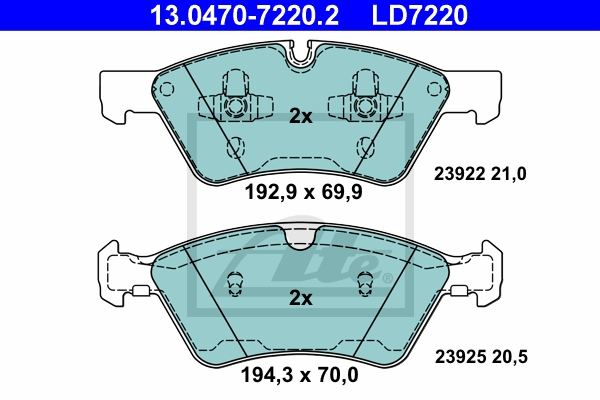 ATE Bremsensatz, Scheibenbremse sg00000b30 Vorderachse belüftet 350mm 32mm für MERCEDES-BENZ