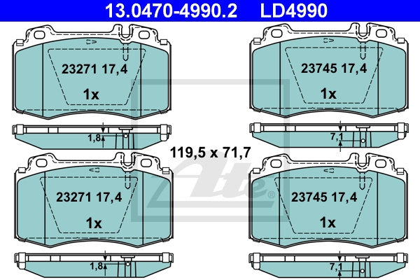 ATE Bremsensatz, Scheibenbremse sg00000b32 Vorderachse Gelocht/innenbel. 330mm 32mm für MERCEDES-BENZ MAYBACH