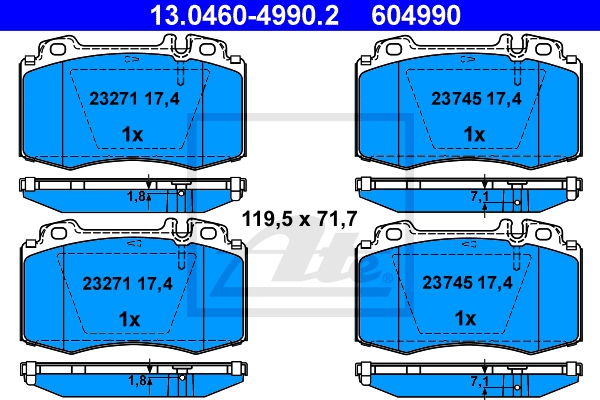ATE Bremsensatz, Scheibenbremse sg00000b3k Vorderachse Gelocht/innenbel. 330mm 32mm für MAYBACH MERCEDES-BENZ