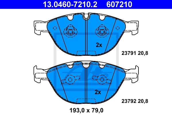 ATE Bremsensatz, Scheibenbremse sg00000cht Vorderachse belüftet 374mm 36mm für BMW