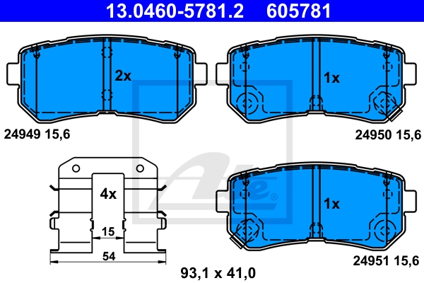 ATE sg00000cii Hinterachse Voll 302mm 10mm für HYUNDAI KIA