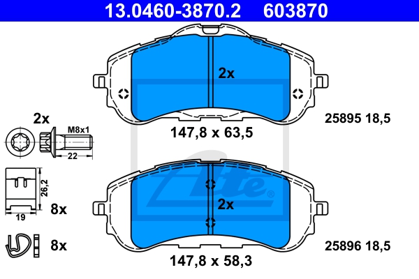 ATE sg00000cui Vorderachse Voll 268mm 12mm für VAUXHALL CITROËN PEUGEOT