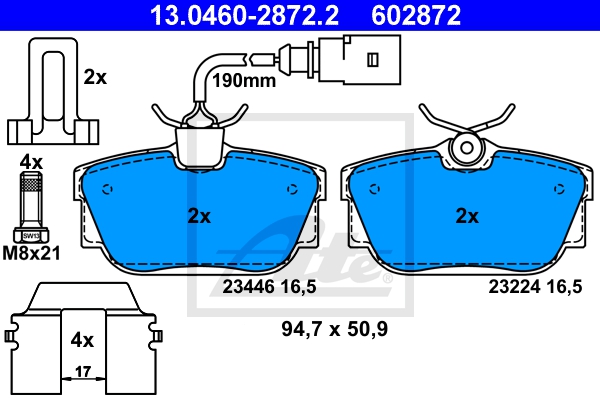 ATE Bremsensatz, Scheibenbremse sg00000cwc Vorderachse Voll 300mm 13mm für FORD VAG SEAT