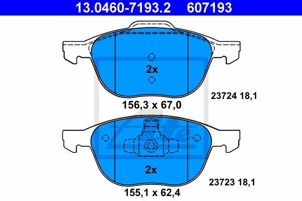 ATE Bremsensatz, Scheibenbremse sg00000cwj Hinterachse Voll 265mm 11mm für VOLVO FORD VAUXHALL OPEL GENERAL MOTORS MAZDA