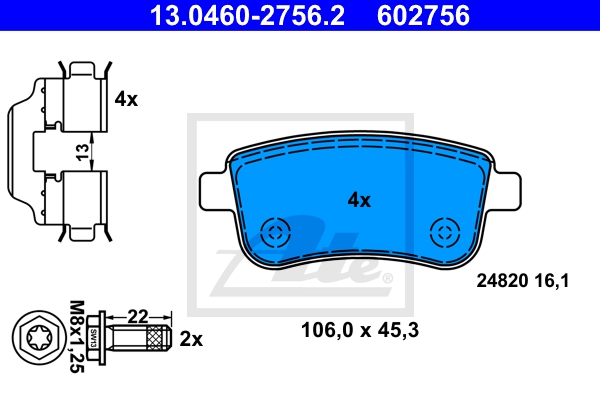 ATE Bremsensatz, Scheibenbremse sg00000cx9 Vorderachse Voll 260mm 8mm für RENAULT