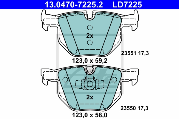ATE Bremsensatz, Scheibenbremse sg00000cxv Vorderachse belüftet 348mm 22mm für BMW